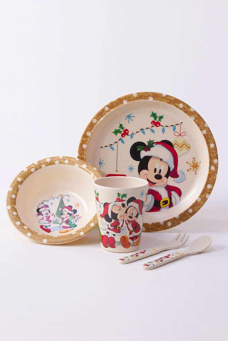Disney Mickey Holiday Made with Love 5 piece kids bamboo set