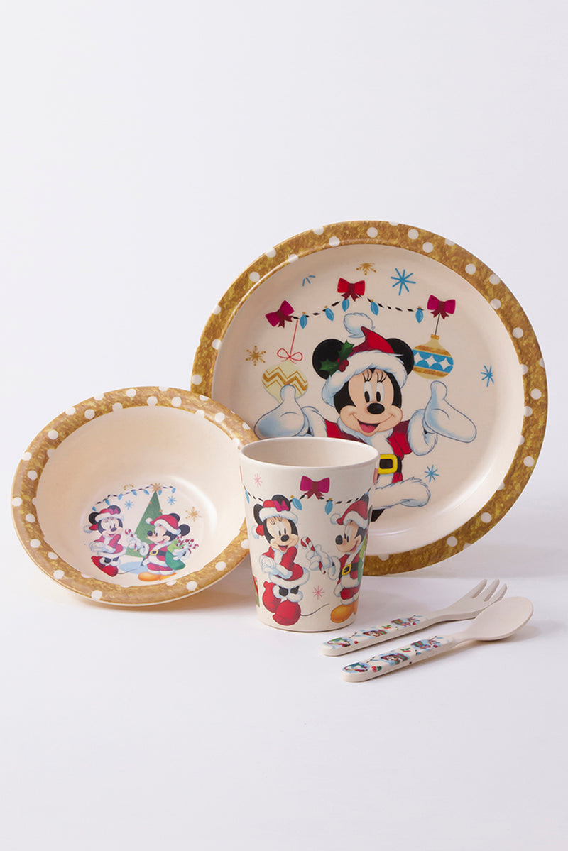 Disney Minnie Holiday Made with Love 5 piece kids bamboo set