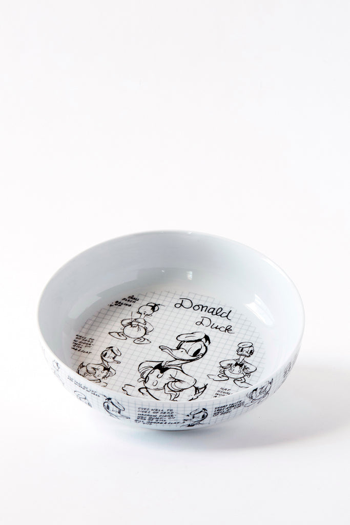 Donald Sketchbook Dinner Bowl, S/4