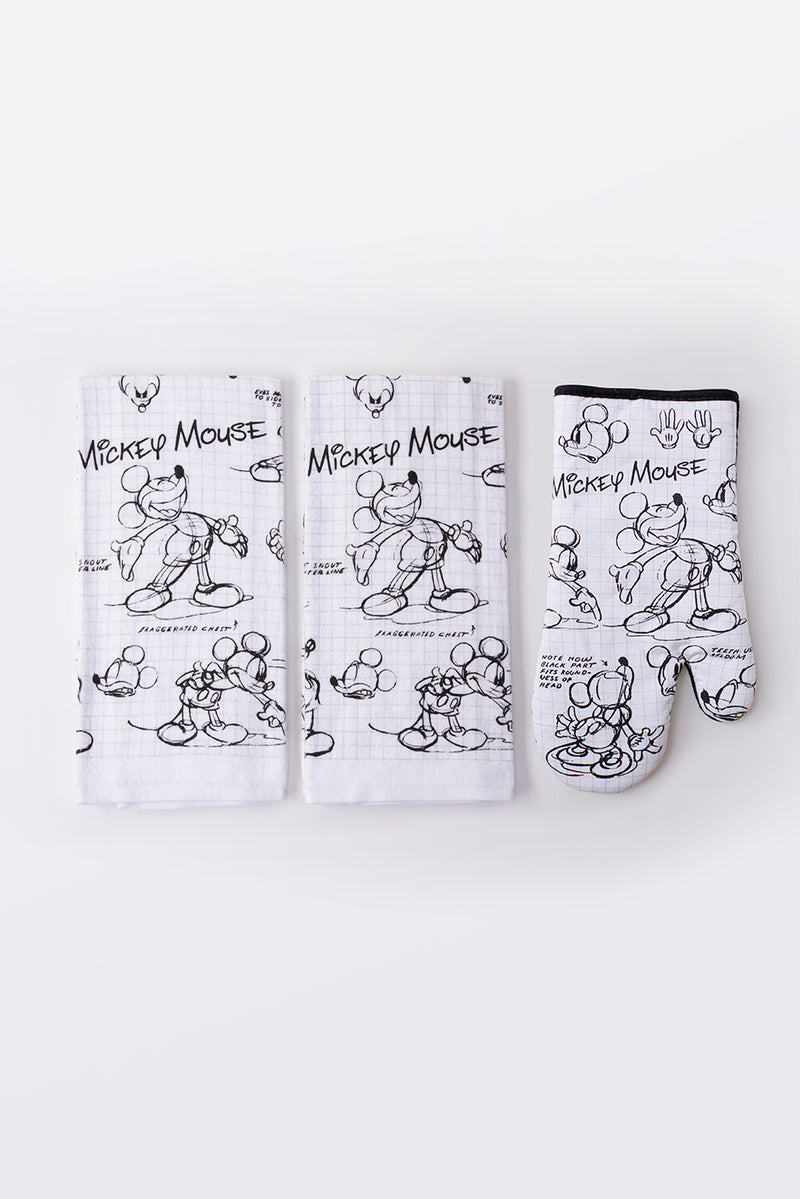 Mickey Sketchbook Kitchen Textile Set
